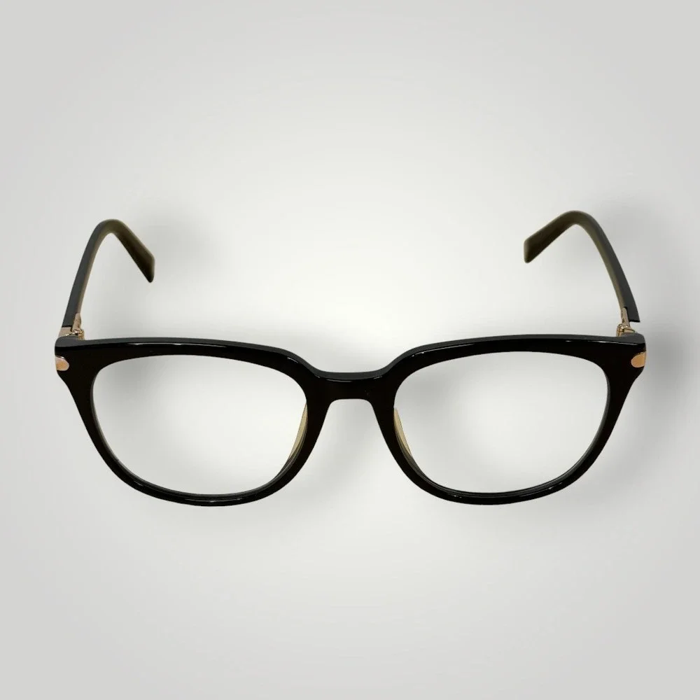 Warby Parker Maeve 7100 Black Square Eyeglasses Gold Accents Italy 51-19-135